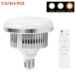 65W LED Photographic Lighting Bulbs E27 Base Lamp With Remote Control Dimmable Daylight Bulb For