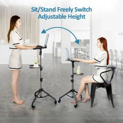145cm Projector Tripod Stand Laptop Tripod Adjustable Height 23 to 63" Standing Desk Outdoor Computer Desk Stand for Studio