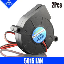 Mellow 2 pcs/lot 3D Printer Fan 5015 12V/24V 0.15A Sleeve Bearing Brushless for Reprap i3 DC Cooling Fan Turbo fan 5015S