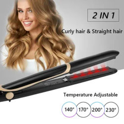 Hair Straightener Irons Ultrasonic Infrared Hair Iron LCD Display Hairs Flat Iron Board Recover Damaged Hair Irons