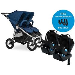 Bumbleride Indie Twin + Clek Liing Twin Travel System - Maritime / Pitch Black