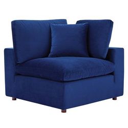 Commix Down Filled Overstuffed Performance Velvet Corner Chair - East End Imports EEI-4366-NAV