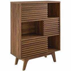 Render Three-Tier Display Storage Cabinet Stand - East End Imports EEI-3343-WAL