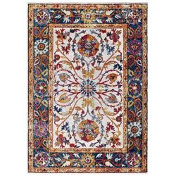 Entourage Samira Distressed Vintage Floral Vintage Medallion 8x10 Area Rug - East End Imports R-1174A-810