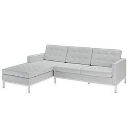 Loft Left-Facing Leather Sectional Sofa - East End Imports EEI-1046-WHI