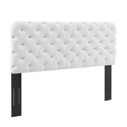 Lizzy Tufted King/California King Performance Velvet Headboard - East End Imports MOD-6032-WHI