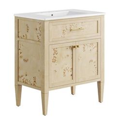 "Elysian 30" Wood Bathroom Vanity - East End Imports EEI-6443-WHI-BUR"