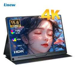 Unew 15.6" 4K UHD HDR Portable Gaming Monitor | Dual USB-C/HDMI | Compatible with Xbox/Switch/Laptops