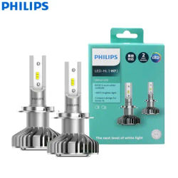 Philips Ultinon LED H7 Car Hi/lo Beam 6000K Cool White Light + 160% lampade per auto più luminose Design compatto 11972ULX2, coppia