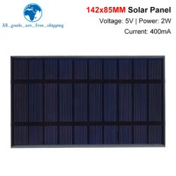 Smart Electronics 400mA 5V 2W Solar Cells Solar Panel Phone Charger Home Improvement 142mm*85mm Polycrystalline Silicon