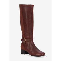Wide Width Women's Max Wide Calf Boot by Ros Hommerson in Tobacco Leather Suede (Size 7 W)