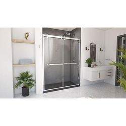 Dreamline DreamLine Cavalier 56 - 60 inch W x 77 3/8 inch H Semi-Frameless Bypass Shower Door in Polished Stainless Steel SHDR-1560760-08
