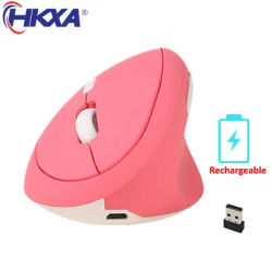 HKXA Mouse verticale ergonomico 2.4G Wireless USB ricaricabile 1600 DPI Gamer Mouse 6D Mini Mouse da