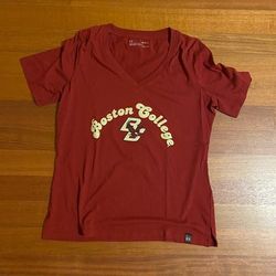 Under Armour Tops | Boston College Eagles Woman’s Cotton Neck Tshirt Maroon Worn Once | Color: Red | Size: M