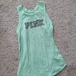 Pink Victoria's Secret Tops | Euc Vs Pink Open Back Tank Top Size Xs | Color: Green | Size: Xs