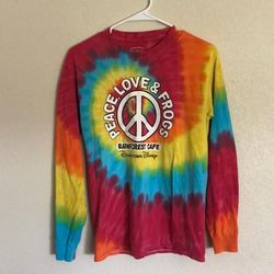 Disney Tops | Disney Rainforest Cafe Tie Dye Long Sleeve Cotton T Shirt | Color: Orange/Pink | Size: S