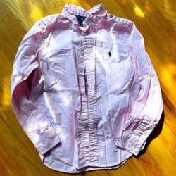 Ralph Lauren Shirts & Tops | Boys Ralph Lauren Shirt - Sz M - Euc | Color: Pink/White | Size: Mg