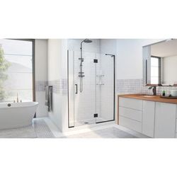Dreamline DreamLine Unidoor-X 58 1/2 - 59 inch W x 72 inch H Frameless Hinged Shower Door in Matte Black - Right Wall Installation D32806572R-09
