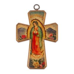 Virgin of Guadalupe,'Decoupage cross'