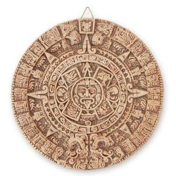 Ceramic plaque, 'Natural Aztec Sun Stone'
