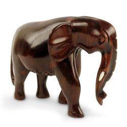 Ebony wood sculpture, 'African Bush Elephant'