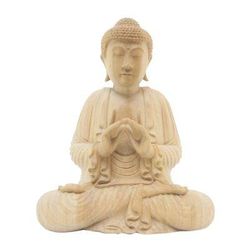 Gesture of Teaching,'Unique Wood Buddha Sculpture in Vitarka Mudra Pose'