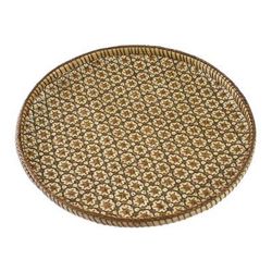 Presenting Pikul,'Handcrafted Woven Flower Motif Rattan Tray (10 inch)'