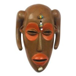 Hemba,'Monkey-Inspired Cultural African Wood Mask from Ghana'