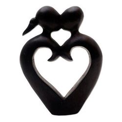 Engaged in a Kiss,'Romantic Wood Sculpture of Couple Kissing'