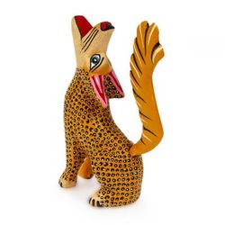 Yellow Coyote,'Artisan Crafted Wood Alebrije'