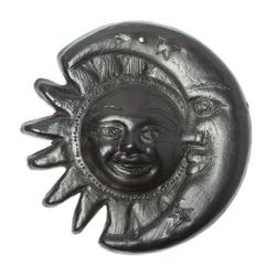 Eclipsing Smile,'Artisan Crafted Barro Negro Wall Decor'