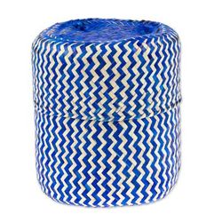 Tiger in Blue,'Blue Hand-Woven Palm Fiber Basket with Lid from Mexico'