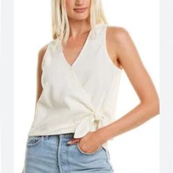 Madewell Tops | Madewell Women's Wrap Tie Tank Top White Cream Size Medium | Color: Cream | Size: M