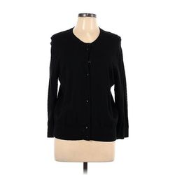 Cable & Gauge Cardigan Sweater: Black - Women's Size X-Large