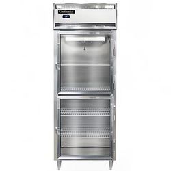 Continental D1RESNSAGDHD 28 1/2" 1 Section Reach In Refrigerator, 2 Right Hinge Glass Doors, Top Compressor, 115v, Silver