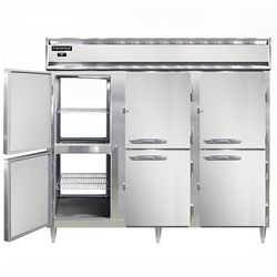 Continental D3RENSAPTHD 85 1/2" 3 Section Pass Thru Refrigerator, 12 Left/Right Hinge Solid Doors, Top Compressor, 115v, Stainless Steel/Aluminum, Silver