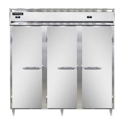 Continental D3RFFNSA Designer Line 78" 3 Section Commercial Combo Refrigerator Freezer - Solid Doors, Top Compressor, 115v, Silver