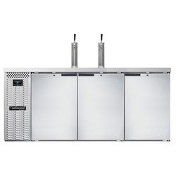 Continental KC79NSS 79" Kegerator Commercial Beer Dispenser w/ 3 Keg Capacity - 3 Column, Stainless, 115v, Stainless Steel
