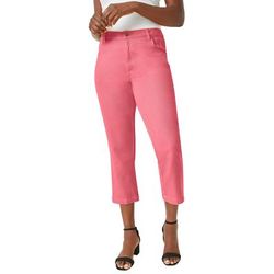 Plus Size Women's Classic Cotton Denim Capri by Jessica London in Tea Rose (Size 20) Jeans