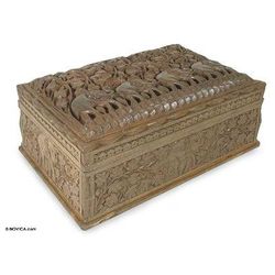 Elephant Trek,'Walnut jewelry box'