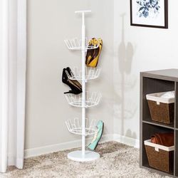 4-Tier Revolving Shoe Tree by BrylaneHome in White