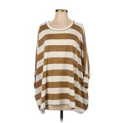 La Miel Pullover Sweater: Brown Stripes Tops - Women's Size Small