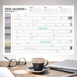 2024 calendario 365 giorni Planner foglio annuale Agenda Organizer To Do List Kawaii Wall Calendar