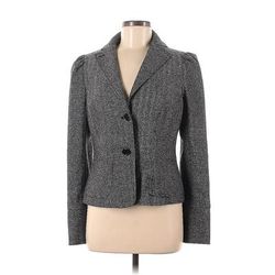 Max Studio Blazer Jacket: Gray Chevron/Herringbone Jackets & Outerwear - Women's Size 8