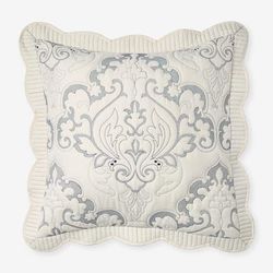 Amelia Euro Sham by BrylaneHome in Ivory Navy (Size EURO)