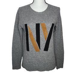 Madewell Sweaters | Madewell Ny Spell Out Merino Wool Knit Sweater A9556 Small | Color: Black/Gray | Size: S