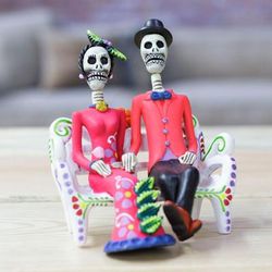 Catrin Honeymoon,'Painted Romantic Classic Catrin Couple Ceramic Sculpture'
