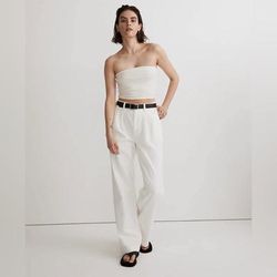 Madewell Tops | *Nwt Madewell Crop Tube Top In Sleekhold, Size Xxs, Nl400 | Color: White | Size: Xxs