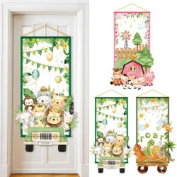 Drapeaux suspendus sur le thème des animaux de la Jungle, décor de fête d'anniversaire de dinosaure pour enfants garçons, Safari dans la Jungle, forêt verte, fournitures de réception-cadeau pour bébé