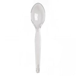 Dixie TH017 6" Heavy Weight Disposable Teaspoon - Polystyrene, Clear, Polystyrene Construction, 6" Length